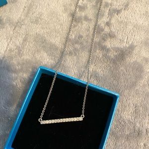 Horizontal diamond bar necklace